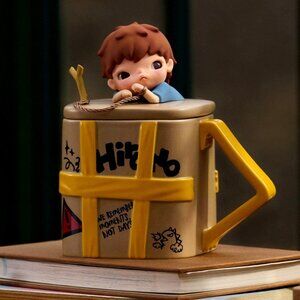 Hirono Large 3D Ceramic Mug w/Lid Echo Series 15oz US Seller Stationary Cup